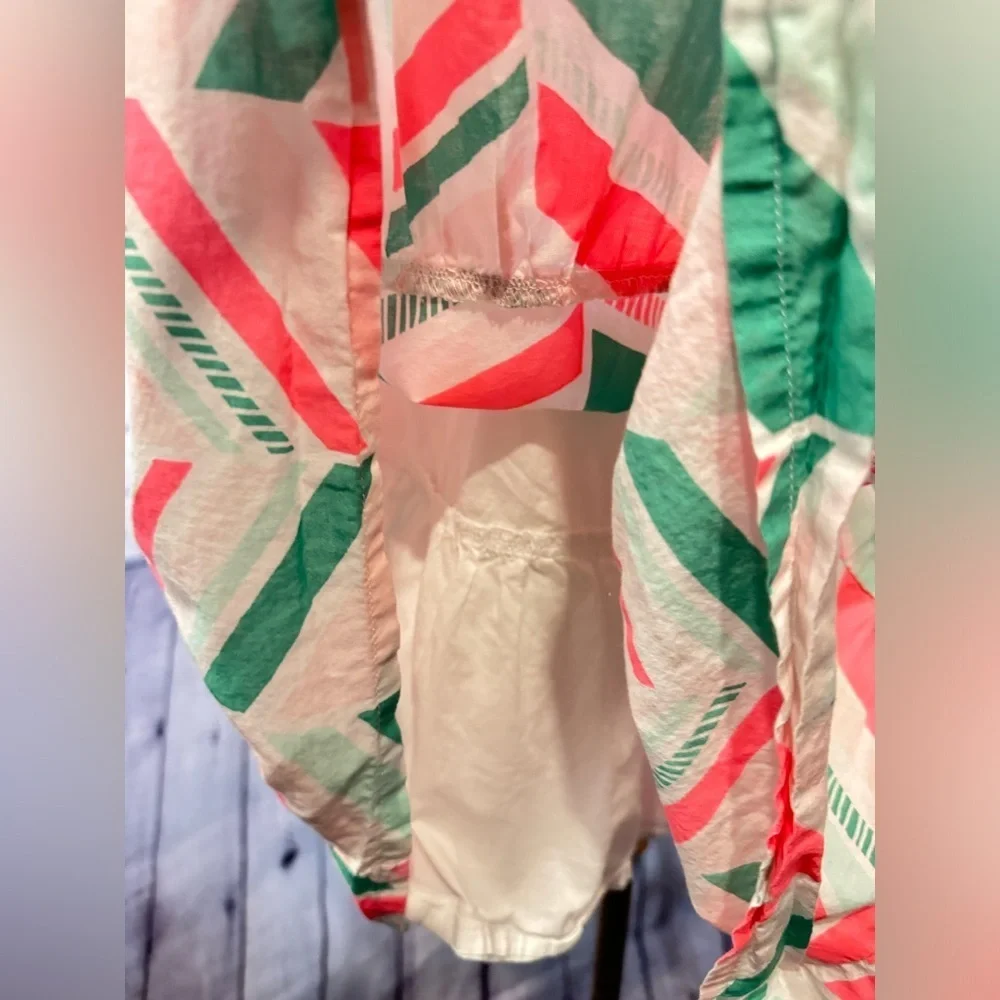 Gymboree Tiered Trapeze Dress Coral Mint Girl’s Size 10 EUC